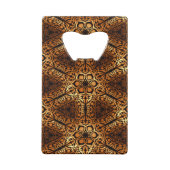 ゴールデンダイヤモンドパターン抽象芸術 クレジットカード栓抜き (裏面)