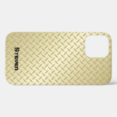 ゴールデンダイヤモンドプレート（名前） Case-Mate iPhoneケース (裏面 (横))