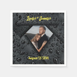 ゴールデンダイヤモンドモダンエレガントなカスタマイズされた結婚式 スタンダードカクテルナプキン