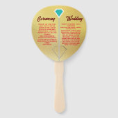 ゴールデンダイヤモンドモダンエレガントなカスタマイズされた結婚式 ハンドファン (裏面)