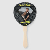 ゴールデンダイヤモンドモダンエレガントなカスタマイズされた結婚式 ハンドファン (正面)