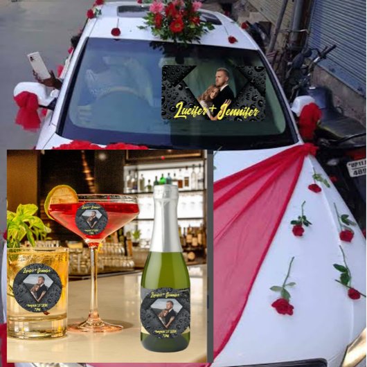 ゴールデンダイヤモンドモダンエレガントなカスタマイズされた結婚式 ラウンドシール