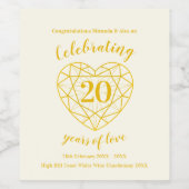 ゴールデンダイヤモンド記念日20年ワインラベル ワインラベル (シングルラベル)