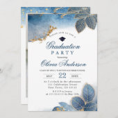 ゴールデンダスティブルーフォト卒業パーティー 招待状 (正面/裏面)