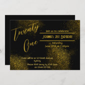 ゴールデンダスト21歳の誕生日招待状 招待状 (正面/裏面)