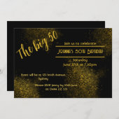 ゴールデンダスト50th誕生日招待状 招待状 (正面/裏面)