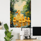 ゴールデンダックファミリー – ナイフポお洒落ンドアート ポスター (ホームオフィス)