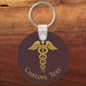 ゴールデンダブルスネークカドゥセウスキーチェーン キーホルダー (正面)