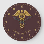 ゴールデンダブルスネークカドゥセウス ラージ壁時計 (正面)