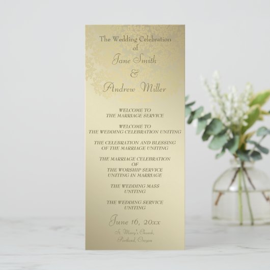 ゴールデンダマスクのパターン結婚式 プログラム (スタンド正面)