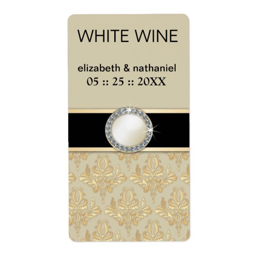 ゴールデンダマスクウブルック結婚式の引き出物ワインラベル ラベル (正面)