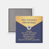 ゴールデンダマスク誕生日招待状磁石 マグネット (正面/裏面)
