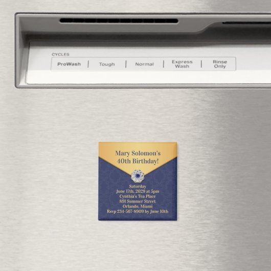 ゴールデンダマスク誕生日招待状磁石 マグネット (インサイチュ (食洗機))