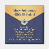 ゴールデンダマスク誕生日招待状磁石 マグネット (正面)