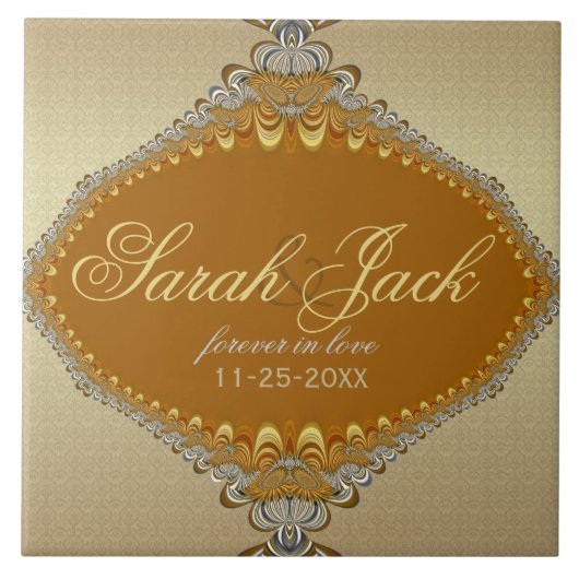 ゴールデンダマスフラクタルレース結婚の形見 タイル (正面)