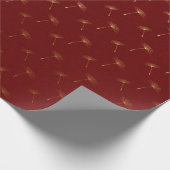 ゴールデンダンデリオンクリムゾンマルーンブルゴーニュ植物学 ラッピングペーパー (角)