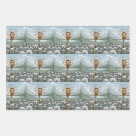 ゴールデンダンデリオンシルバーダンデリオンラッピング紙 ラッピングペーパーシート