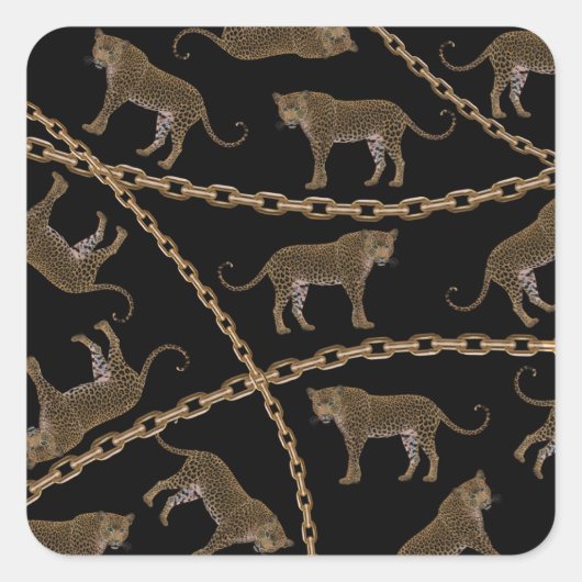 ゴールデンチェーングラマーヒョウのチーズ スクエアシール (正面)