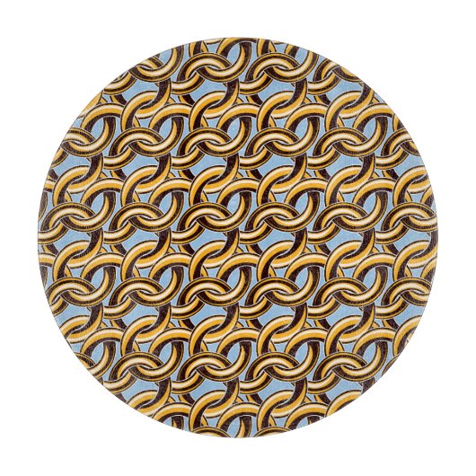 ゴールデンチェーンリンク：シームレスなパターン。 カッティングボード (正面)