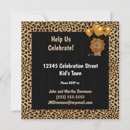 ゴールデンチエタプリントの5thバースデーパーティー 招待状 (裏面)