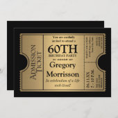 ゴールデンチケットスタイル60thバースデーパーティー招待状 招待状 (正面/裏面)