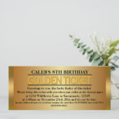 ゴールデンチケットタイプ 誕生日パーティーイベントの招待状 招待状 (スタンド正面)