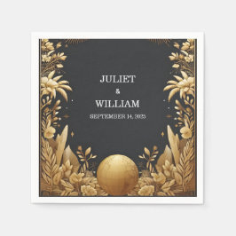 ゴールデンチケットパスポート搭乗結婚パス スタンダードカクテルナプキン