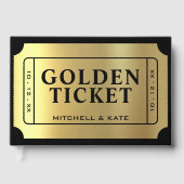 ゴールデンチケットブラック&金ゴールド結婚ズ ゲストブック (正面)