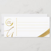 ゴールデンチケットホワイト&金ゴールド招待状フラットカード (裏面)