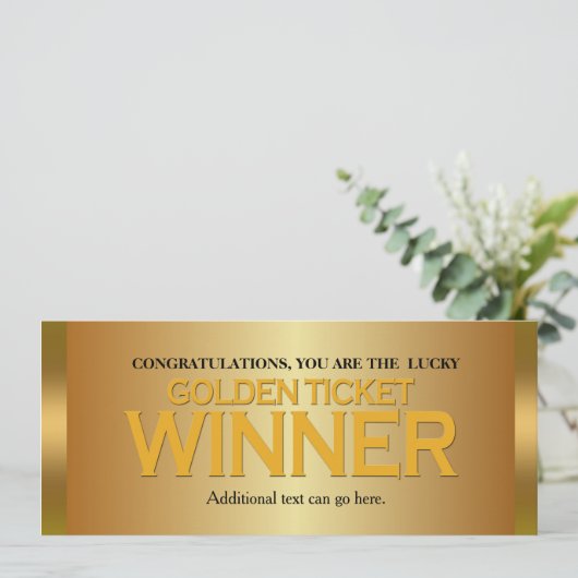 ゴールデンチケット受賞者の誕生日パーティーの招待状 招待状 (スタンド正面)