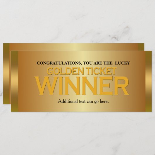 ゴールデンチケット受賞者の誕生日パーティーの招待状 招待状 (正面/裏面)