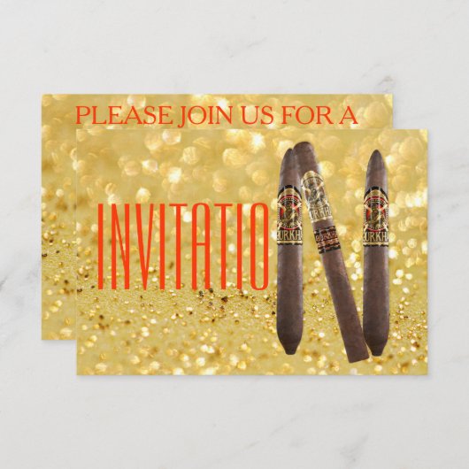 ゴールデンチパーソナライズされたガロ招待状 招待状 (正面/裏面)