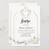 ゴールデンチャーチクロスウィングスフローラバプテスマ 招待状 (正面/裏面)