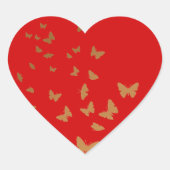 ゴールデンチョウ結婚の封筒用シール ハートシール (正面)