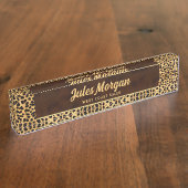 ゴールデンチーターアニマルプリントfor Her デスクネームプレート (側面)