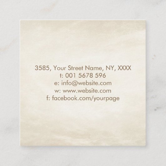 ゴールデンツリーの人生 – ヤグドラシル – 大理石離れの木 スクエア名刺 (裏面)