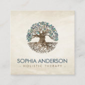 ゴールデンツリーの人生 – ヤグドラシル – 大理石離れの木 スクエア名刺 (正面)