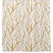 ゴールデンツリーの枝 – 背景色の変更 シャワーカーテン (正面)