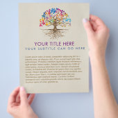 ゴールデンツリーオブライフイグドラシカラフルル葉 チラシ (手)