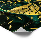 ゴールデンツリーオブライフYggdrasilオンマラカイト ポスター (角)