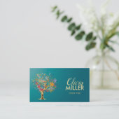 ゴールデンツリーカラフル-(ばちゃばちゃ)跳ねるオンミングリーン 名刺 (スタンド正面)