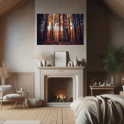 ゴールデンツリーズヘイジー秋の午後 ポスター