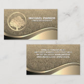 ゴールデンツリーロゴ | 金ゴールド金属波 名刺 (正面/裏面)