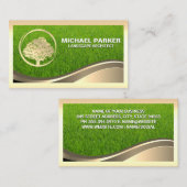 ゴールデンツリーロゴ | Grass |金ゴールドフレーム 名刺 (正面/裏面)