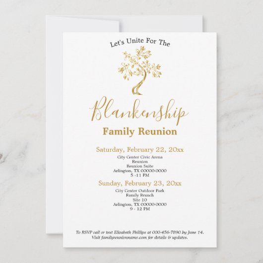 ゴールデンツリー2日ファミリー懇親会ギャザリング 招待状 (正面)