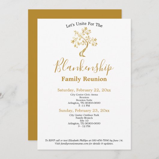 ゴールデンツリー2日ファミリー懇親会ギャザリング 招待状 (正面/裏面)