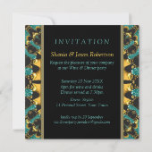 ゴールデンティール(緑がかった色)ニューエイジボヘミアンディナーパーティー招待状 招待状 (裏面)