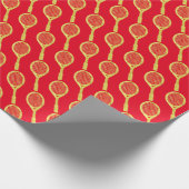 ゴールデンテニスラケットシルエットラッピング紙 ラッピングペーパー (角)