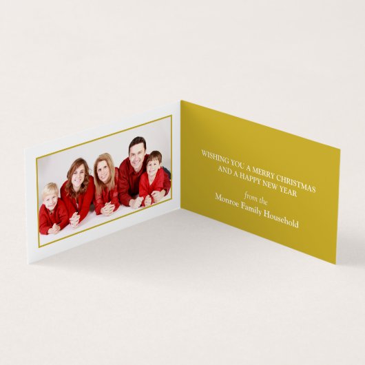 ゴールデンディアフォレスト、家族の写真クリスマスカード 名刺 (内部)