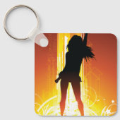 ゴールデンディスコ女性 キーホルダー (正面)